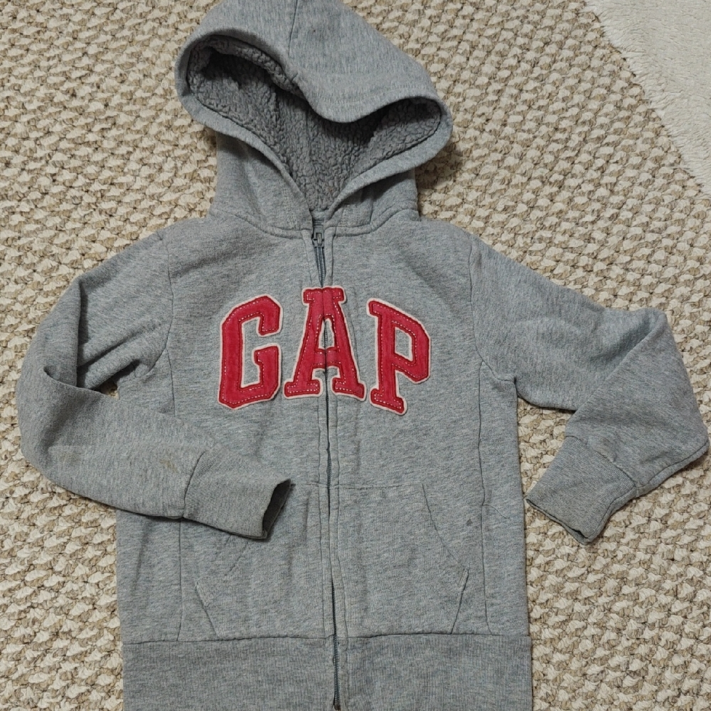 GAP Kids Gray Hoodie with Red Lettering